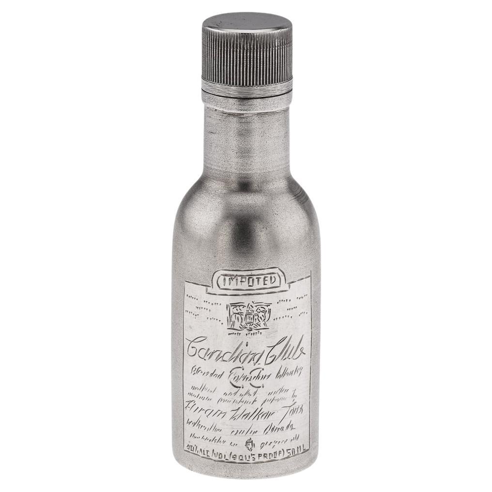 Novelty Solid Silver Miniature Canadian Club Whisky Bottle For Sale