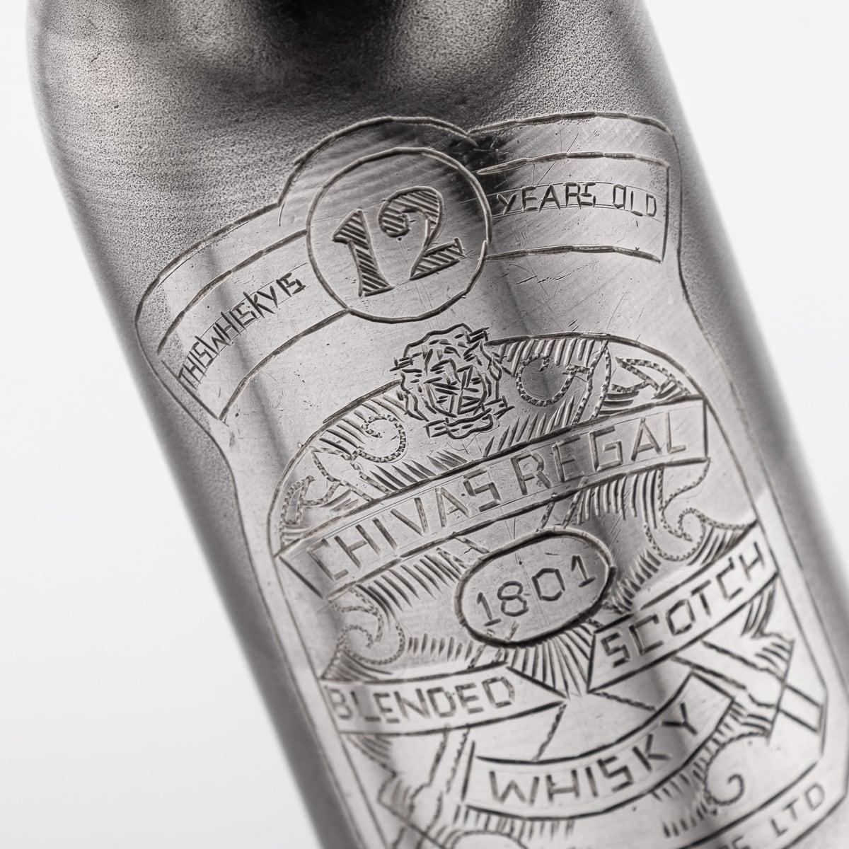 Novelty Solid Silver Miniature Chivas Regal Whisky Bottle For Sale 4