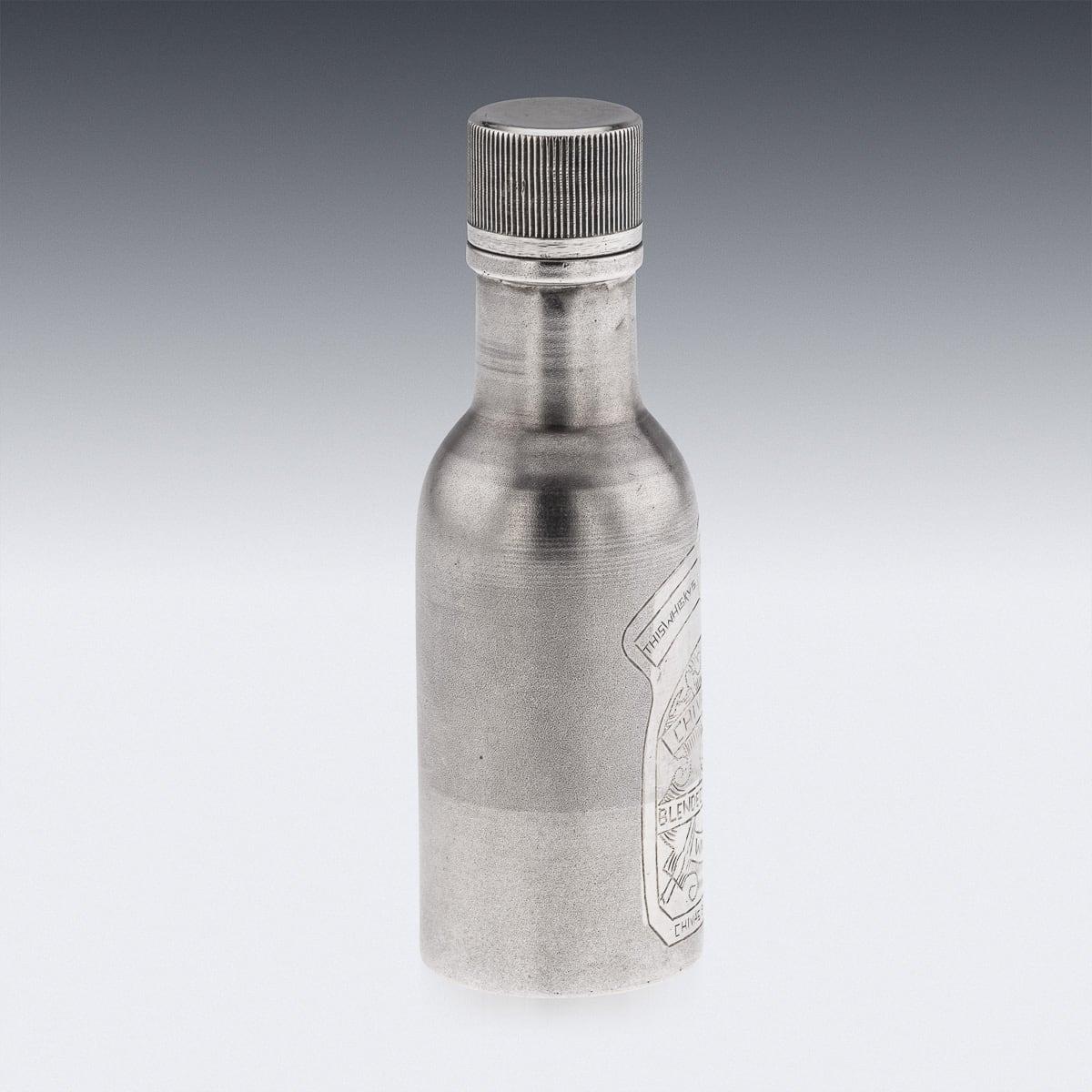 British Novelty Solid Silver Miniature Chivas Regal Whisky Bottle For Sale