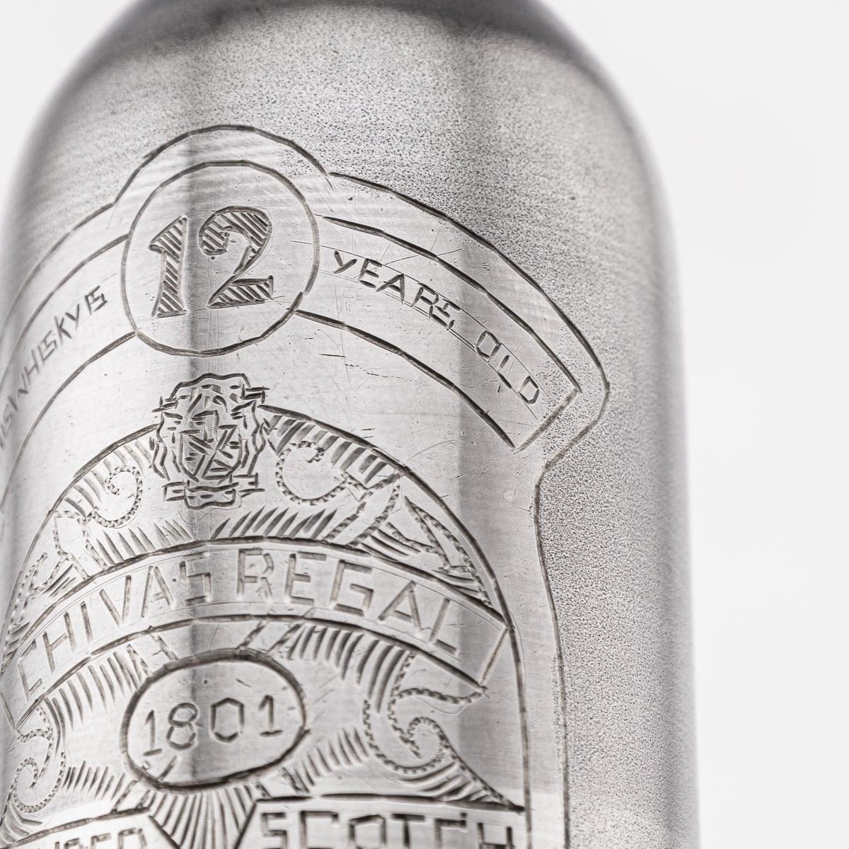 Novelty Solid Silver Miniature Chivas Regal Whisky Bottle For Sale 2