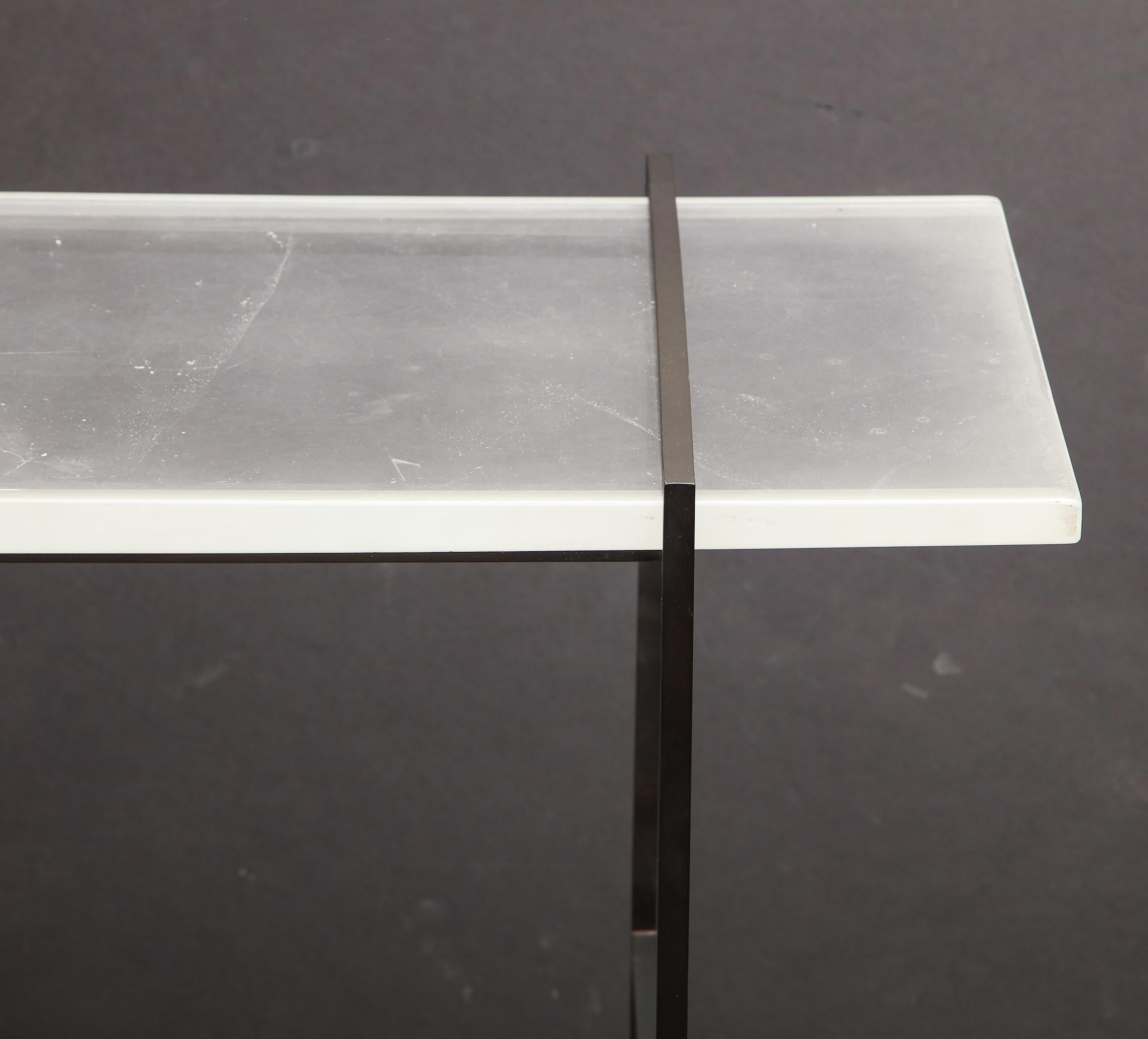 American Novelty Stardust Glass Console Table with Solid Metal Legs