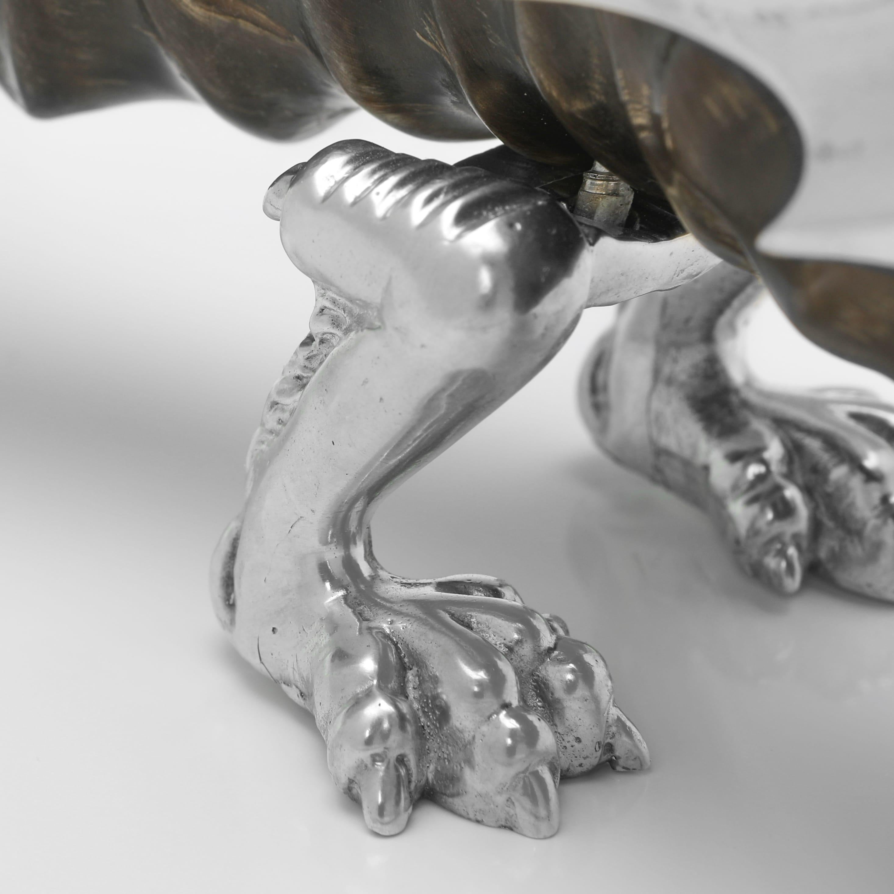 Novelty sterling silver cigar lighter modelled as a dragon - made in 1997 1