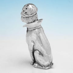 Novelty Sterling Silver 'Dog' Pepper Pot, London, 2000