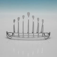 Neuheit Sterling Silber Wishbone Toast Rack, Norton & White, Birmingham 1901