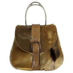 Novelty Stirrup Handled Calf Skin Bag