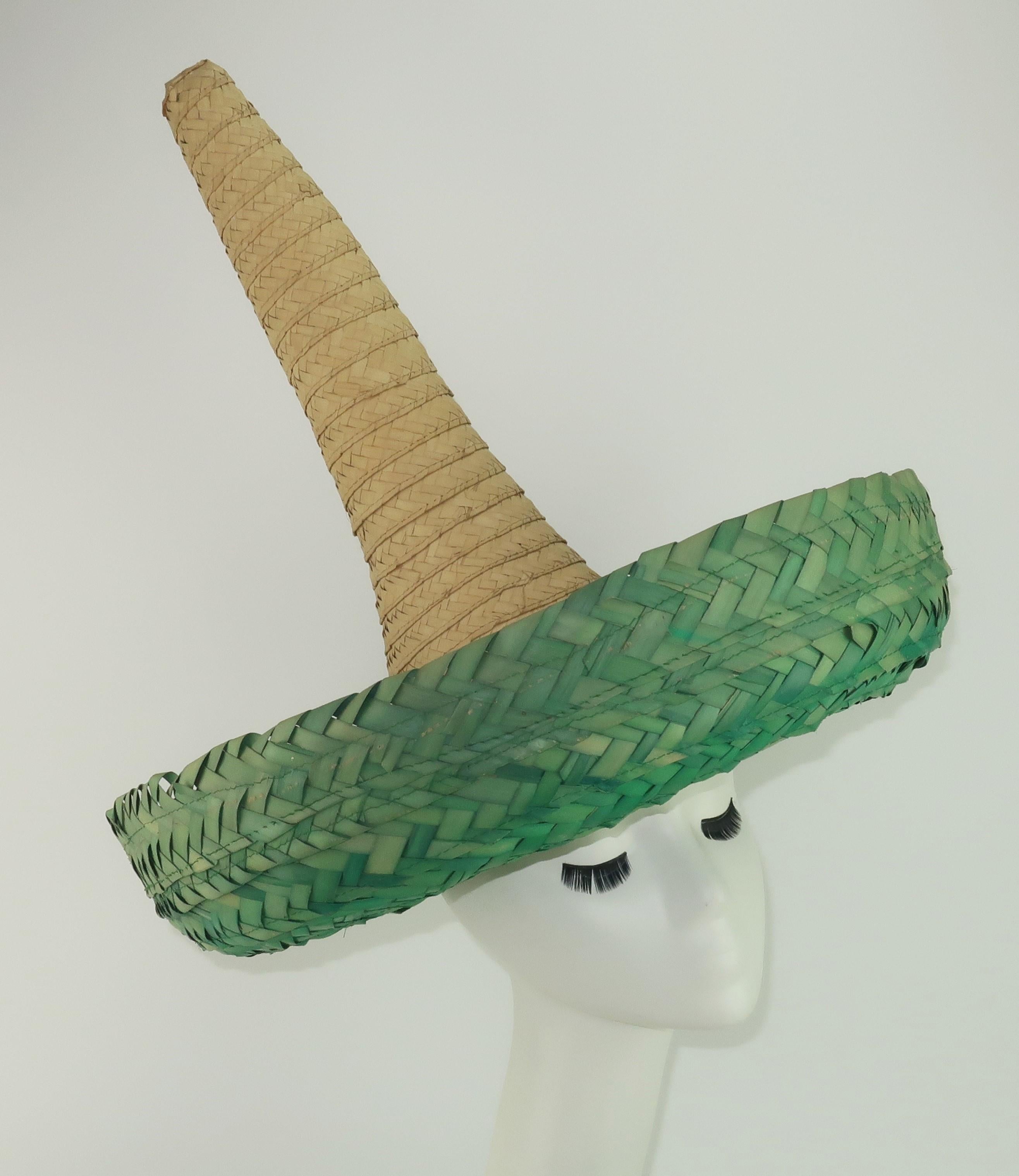 Novelty Straw Mexican Sombrero Hat, 1960's In Good Condition In Atlanta, GA