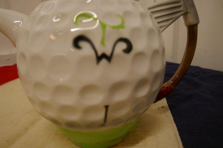 Novelty Vintage TeaPot in the form of a Golf Ball For Sale at 1stDibs