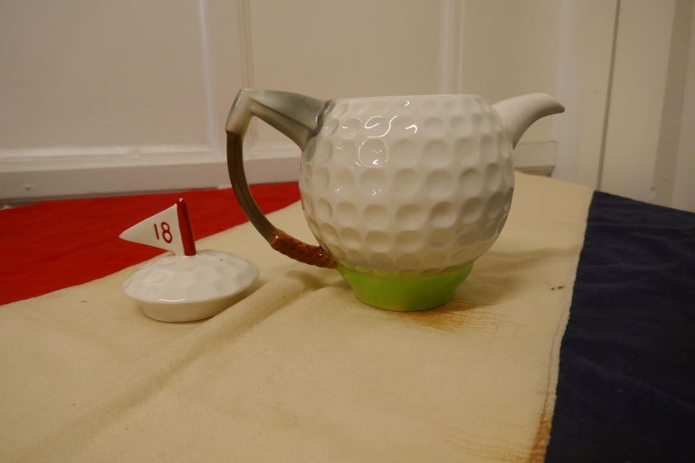Novelty Vintage TeaPot in the form of a Golf Ball For Sale at 1stDibs