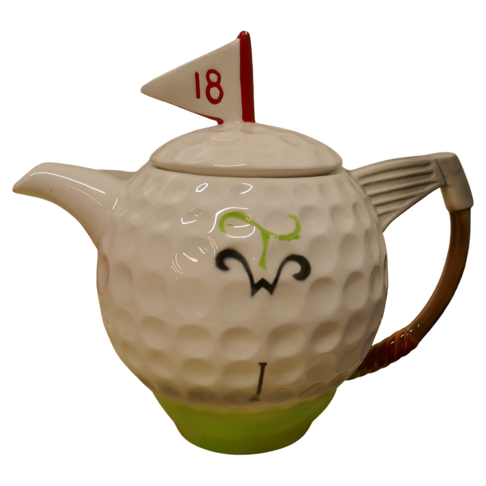 Novelty Vintage TeaPot in the form of a Golf Ball For Sale