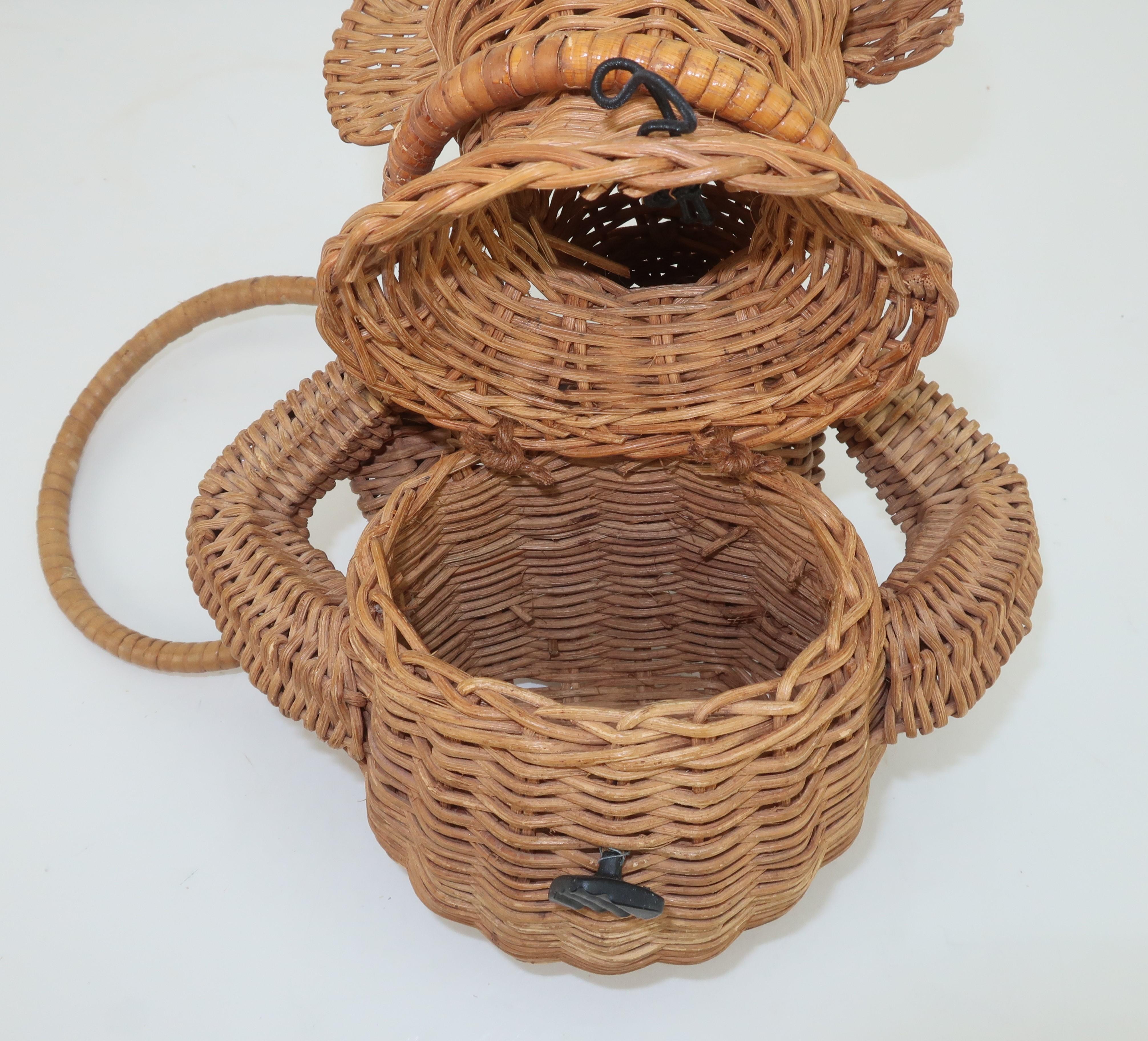 Novelty Wicker Monkey Handbag, 1950's 4