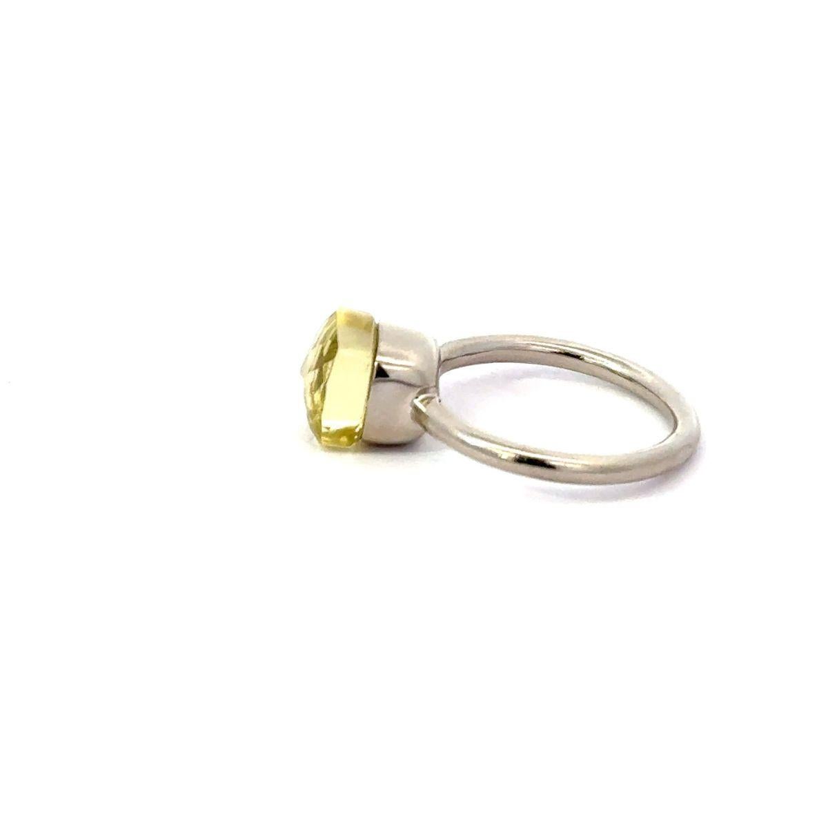 En venta: Anillo solitario de cuarzo limón con piedra de nacimiento de noviembre Joyería de plata 925 para regalo de mamá  3