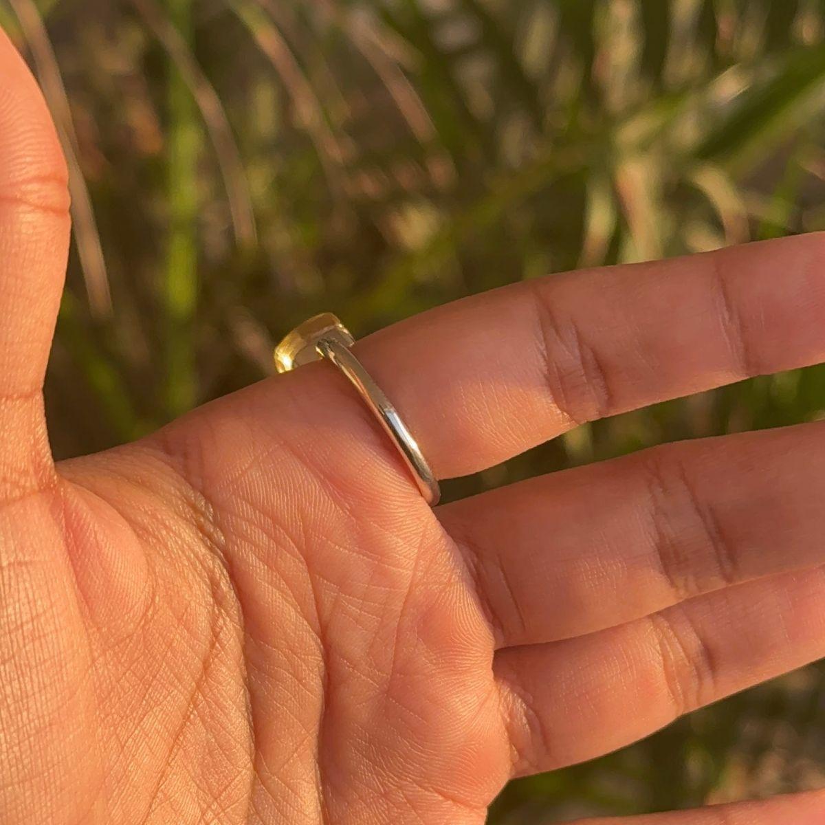 En venta: Anillo solitario de cuarzo limón con piedra de nacimiento de noviembre Joyería de plata 925 para regalo de mamá  6