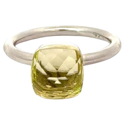 En venta: Anillo solitario de cuarzo limón con piedra de nacimiento de noviembre Joyería de plata 925 para regalo de mamá