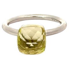 Anello solitario di quarzo limone con pietra di nascita di novembre Gioielli in argento 925 per il regalo della mamma