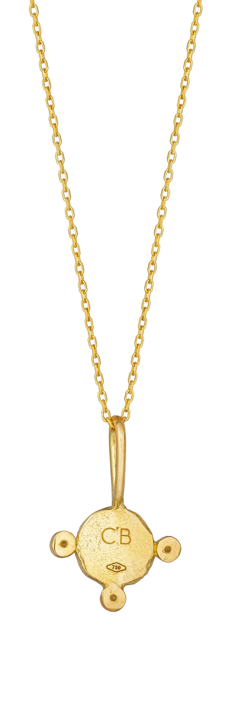 November Birthstone Pendant Necklace with Citrine, 18 Karat Yellow Gold
