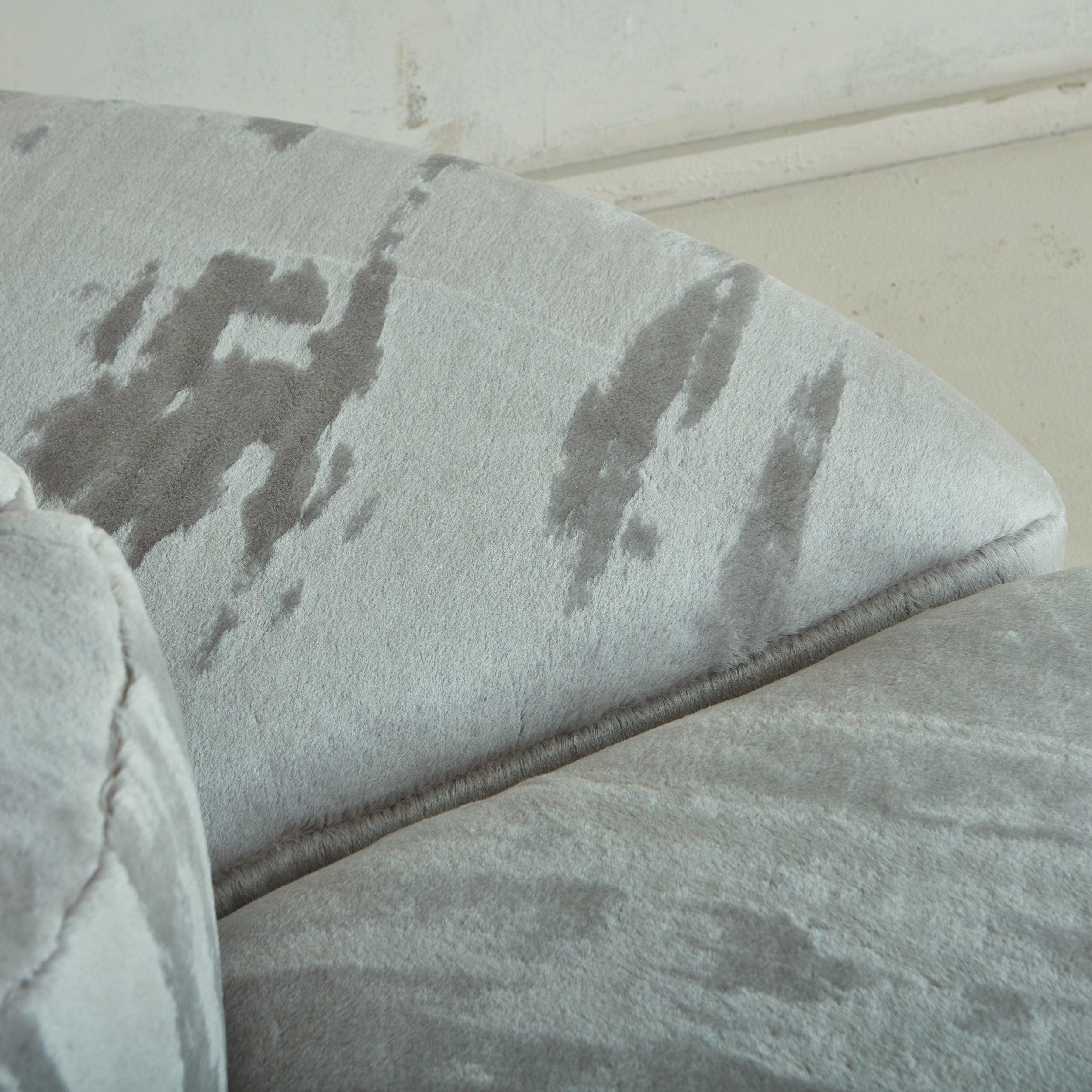 Novemila 9000' Modulares Sofa aus grauem gestreiften Samt von Tito Agnoli für Arflex im Angebot 1