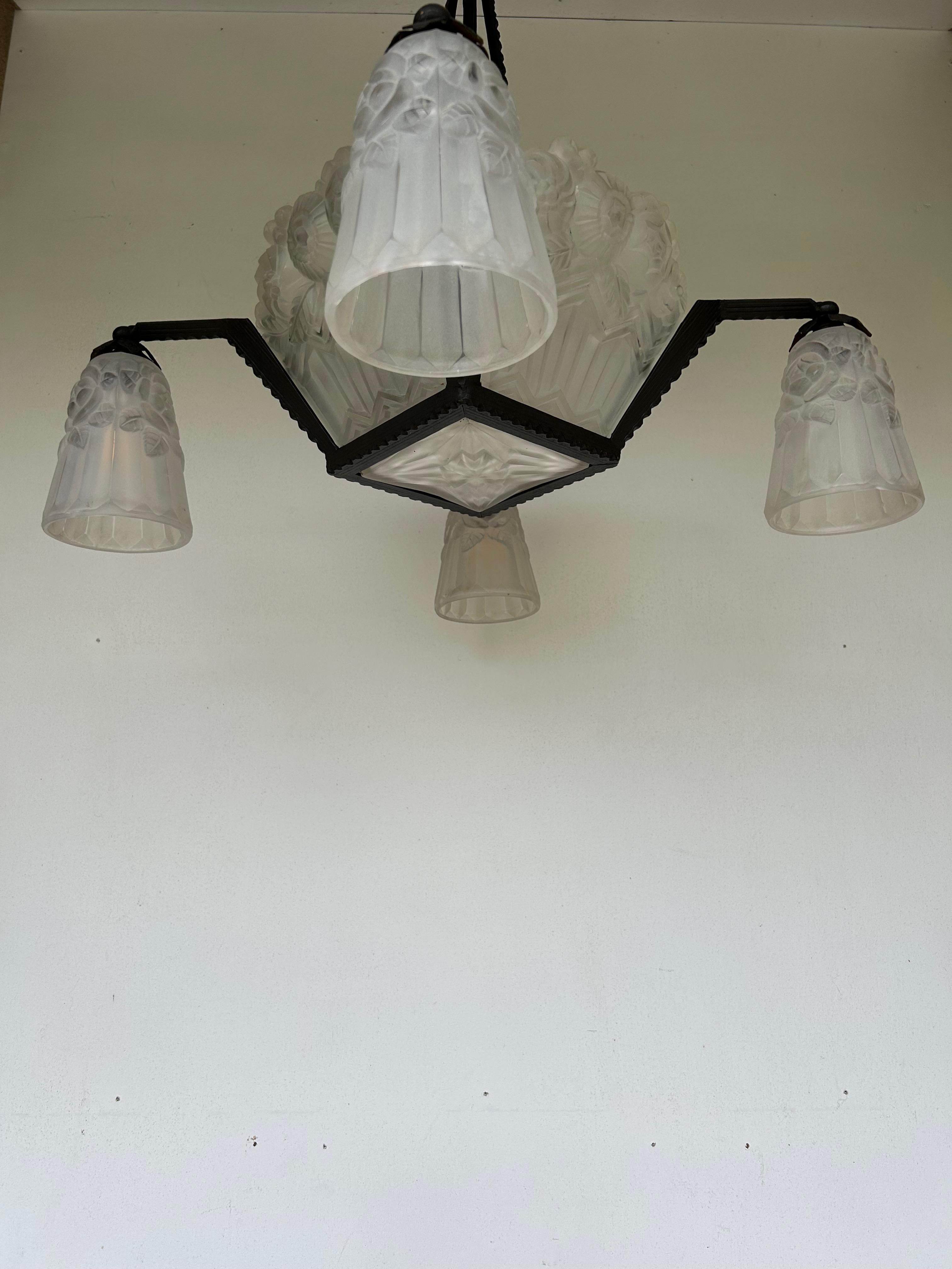 Lampadario Noverdy Art Deco in vendita 3