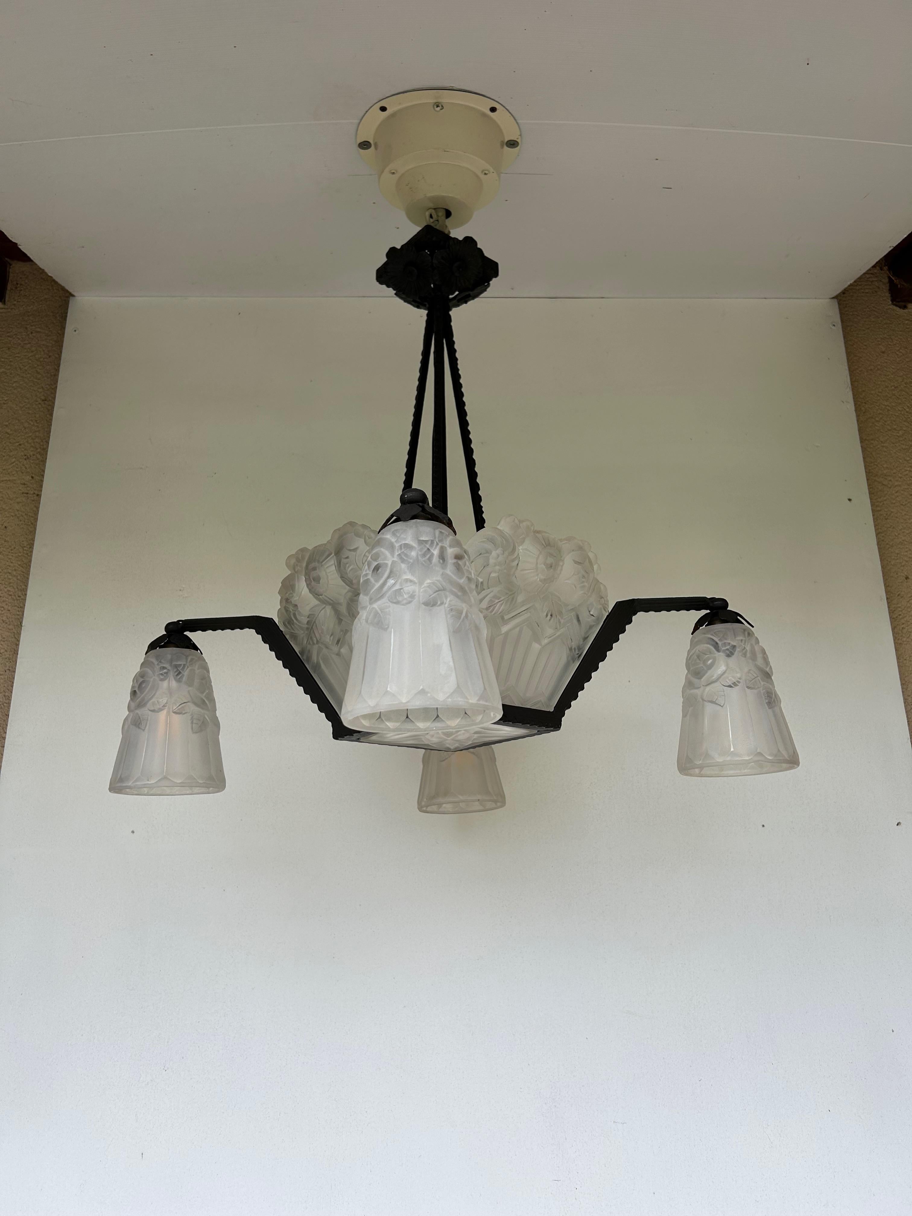 Lampadario Noverdy Art Deco in vendita 4