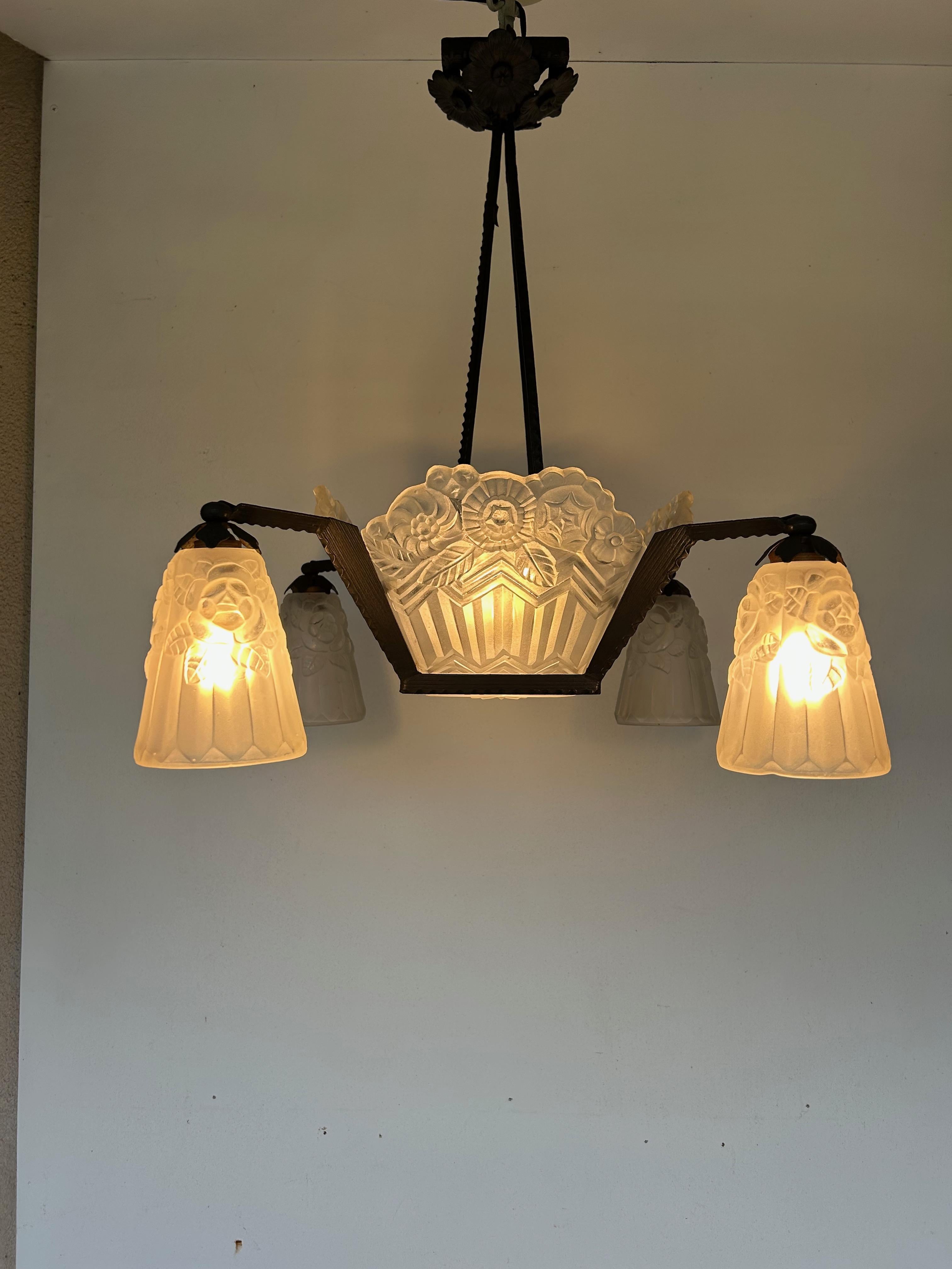 Lampadario Noverdy Art Deco in vendita 5