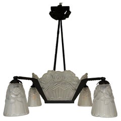 Vintage Noverdy Art Deco Chandelier