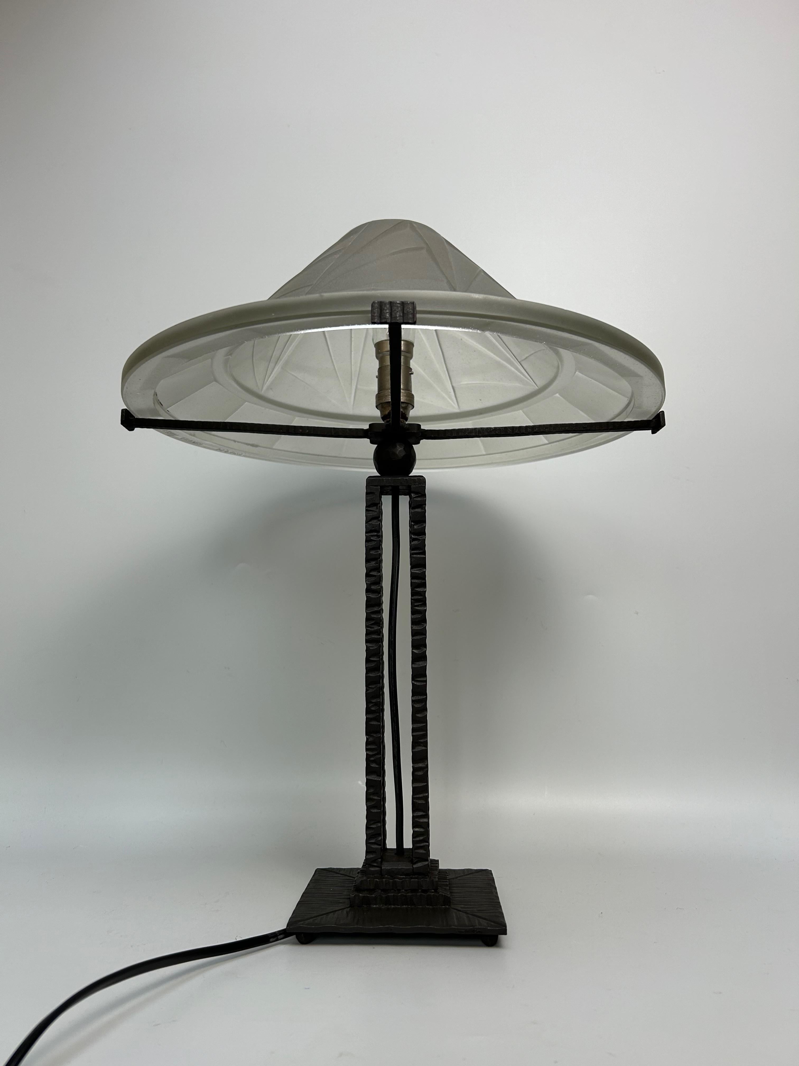 French Noverdy Art Deco Lamp For Sale