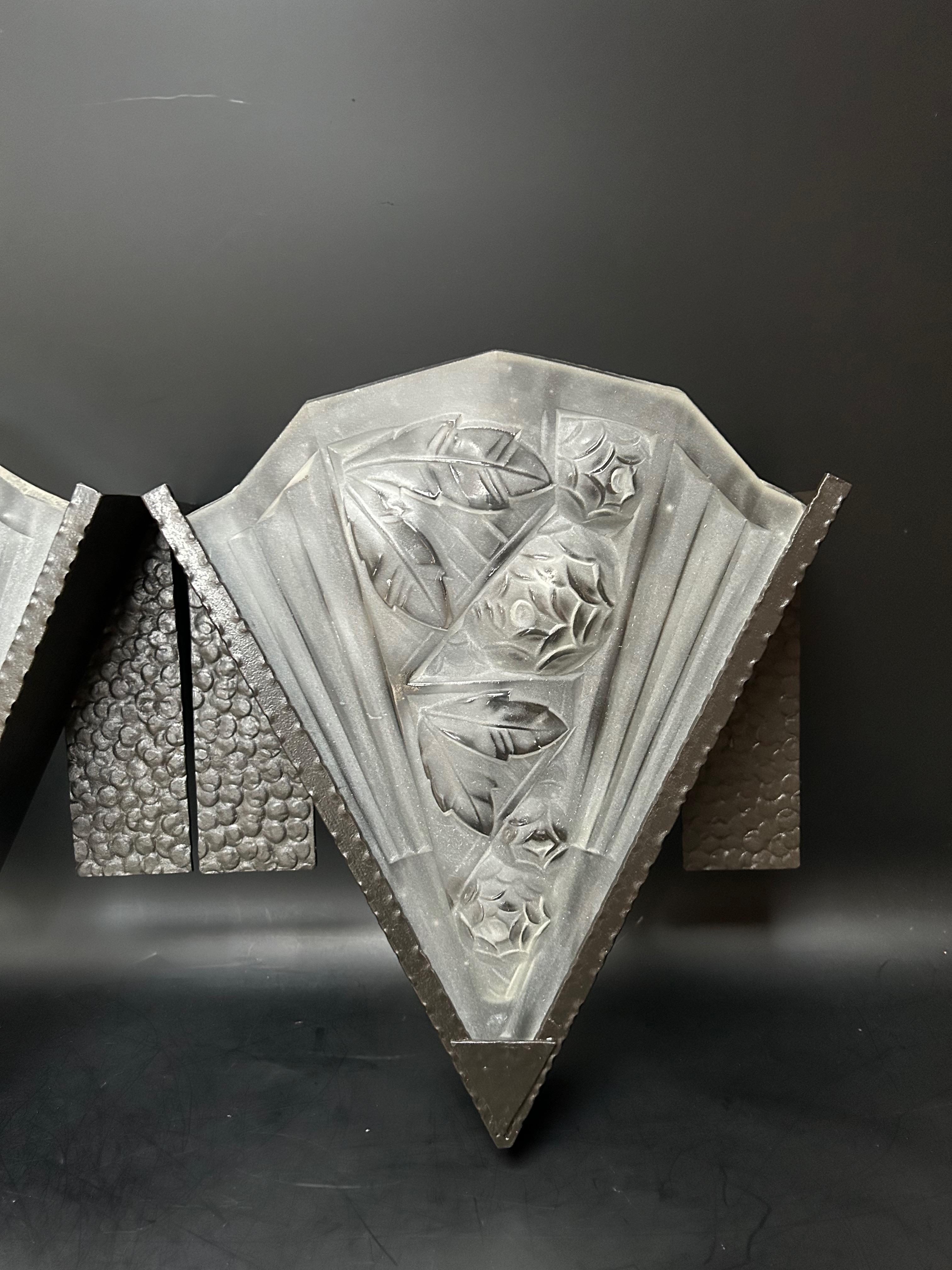 French Noverdy Art Deco Wall Lights