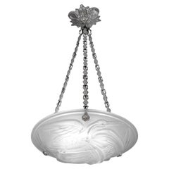 Noverdy French Art Deco Stork Chandelier, 1920s