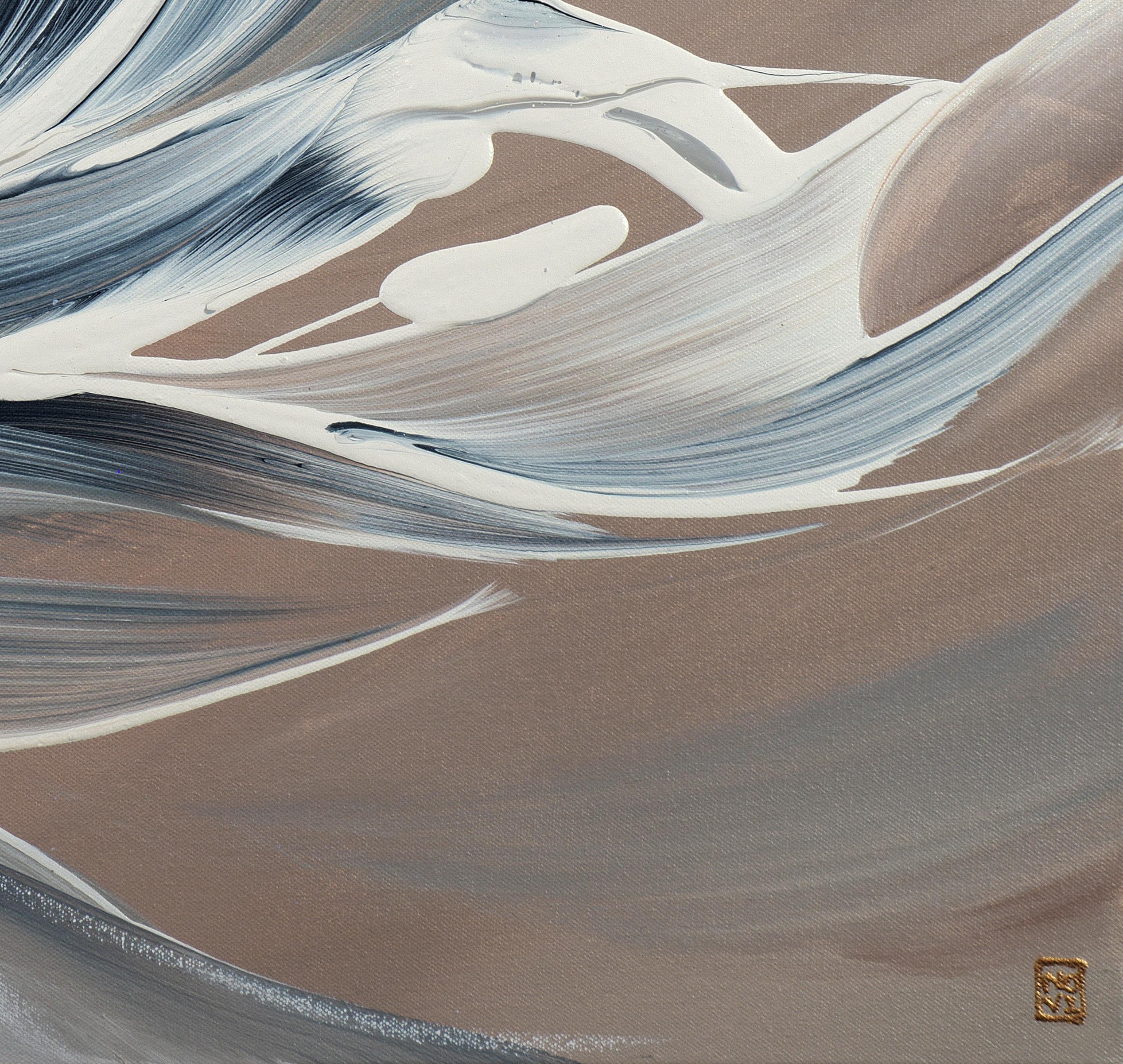 Cassis, Pittura acrilica astratta contemporanea quadrata con cornice originale e firmata in vendita 2