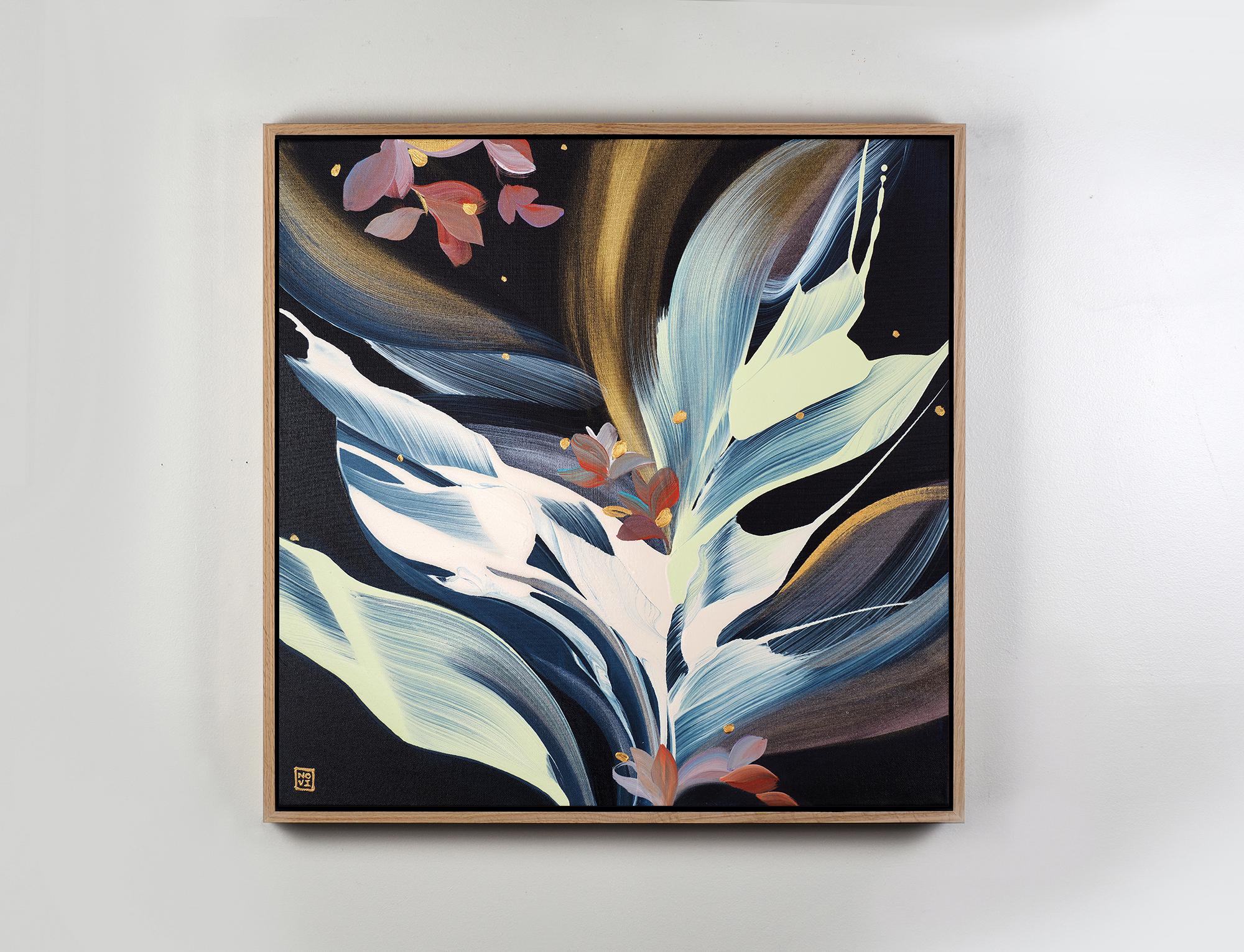 Daybreak, dipinto acrilico contemporaneo etereo, originale incorniciato e firmato - Painting di Novi Lim