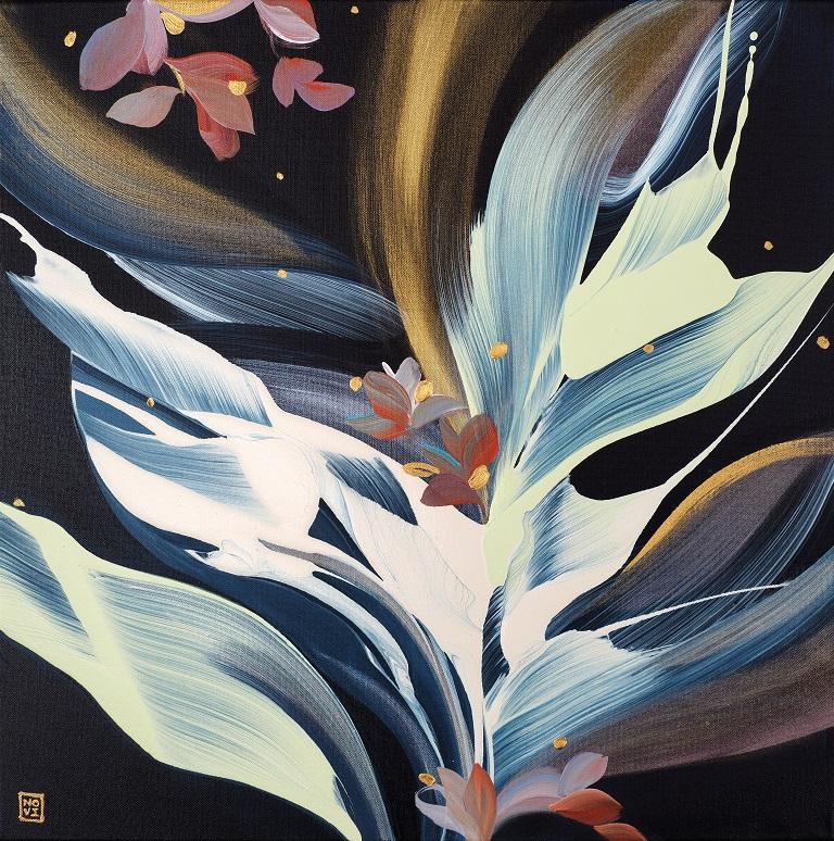 Abstract Painting di Novi Lim - Daybreak, dipinto acrilico contemporaneo etereo, originale incorniciato e firmato