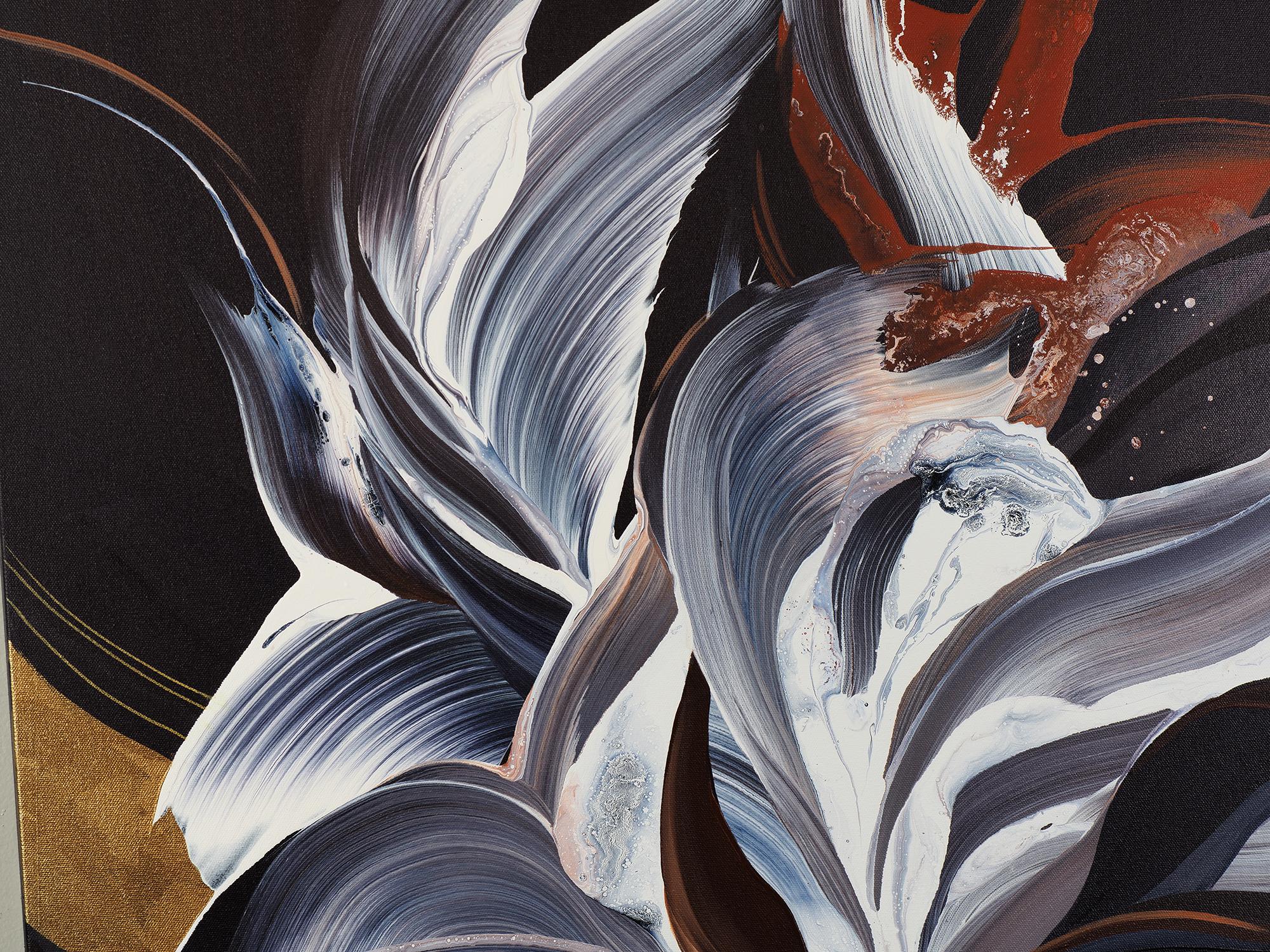 Hypnotized - Black Abstract Painting by Novi Lim