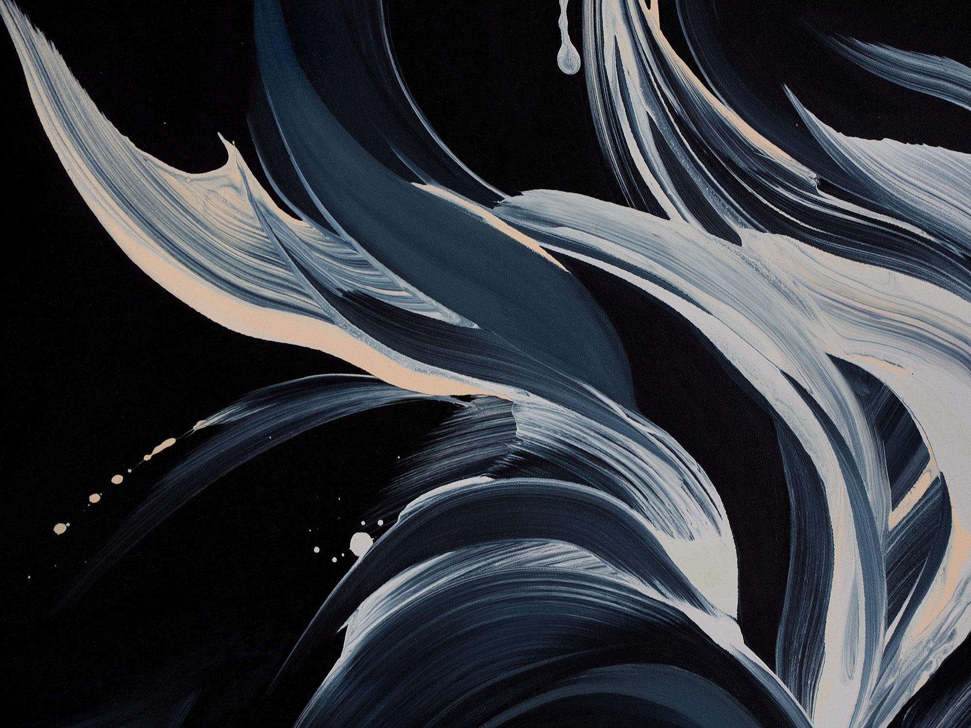 Ignit, Original zeitgenössisches gerahmtes abstraktes Acrylgemälde auf Leinwand (Zeitgenössisch), Painting, von Novi Lim