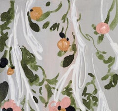 Mandarin Garden, Original Framed Signed Contemporary Square Abstract Painting