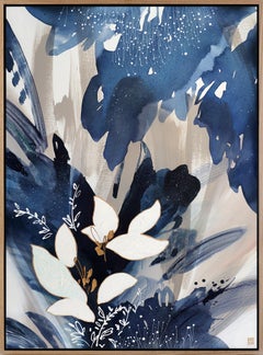 Nightlands Reflections, Original Framed Signed Contemporary Abstract Painting