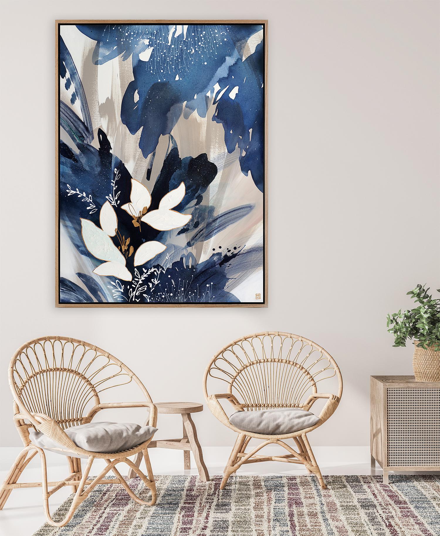 Riflessi di Nightlands, quadro astratto contemporaneo originale incorniciato e firmato in vendita 3