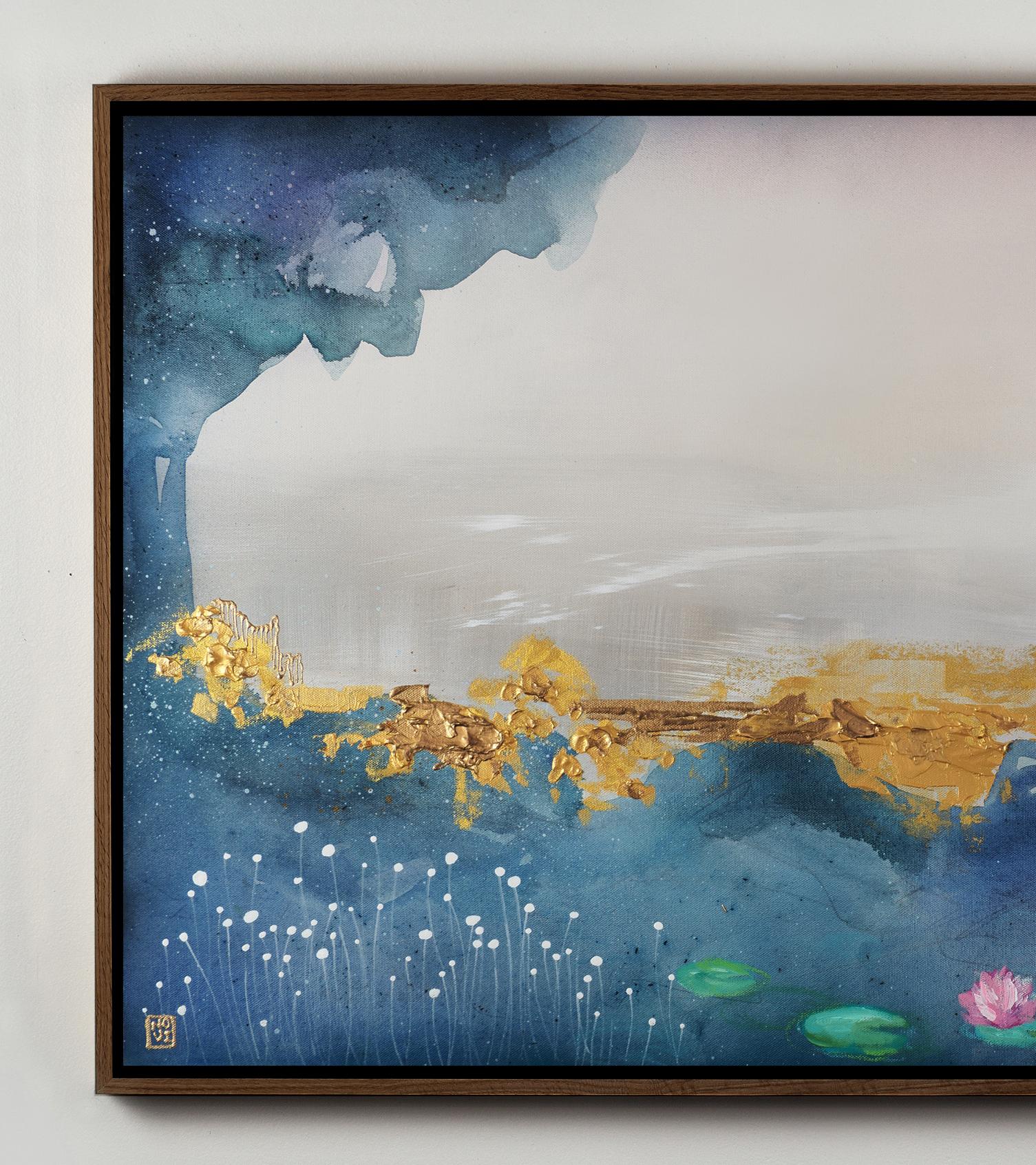 The Art of Dreaming II, Original Framed Signed Contemporary Abstract Landscape - Painting by Novi Lim