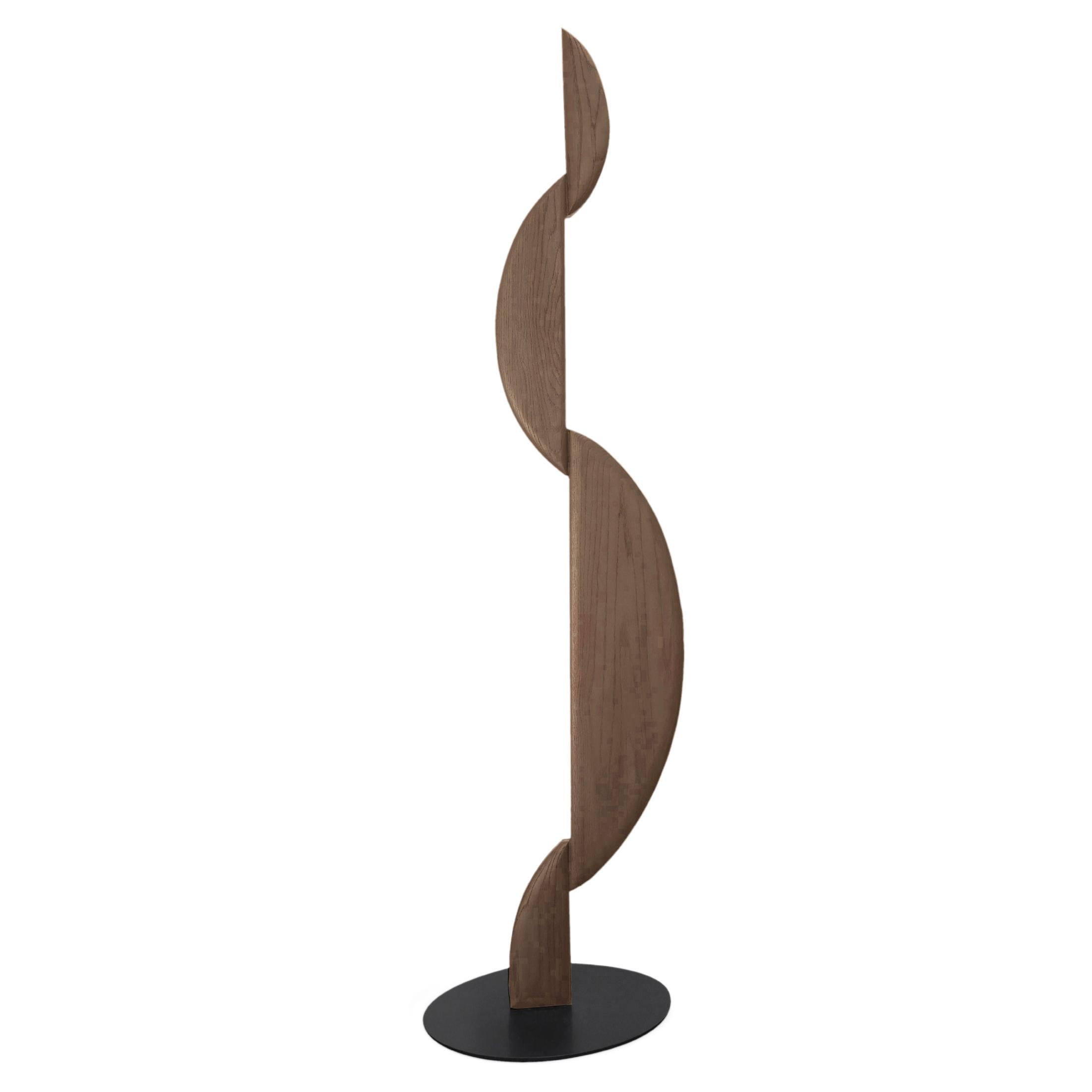 Noviembre I Standing Sculpture Inspired in Brancusi in Solid Walnut Wood by Joel