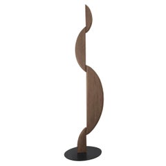 Noviembre I Standing Sculpture Inspired in Brancusi in Solid Walnut Wood by Joel