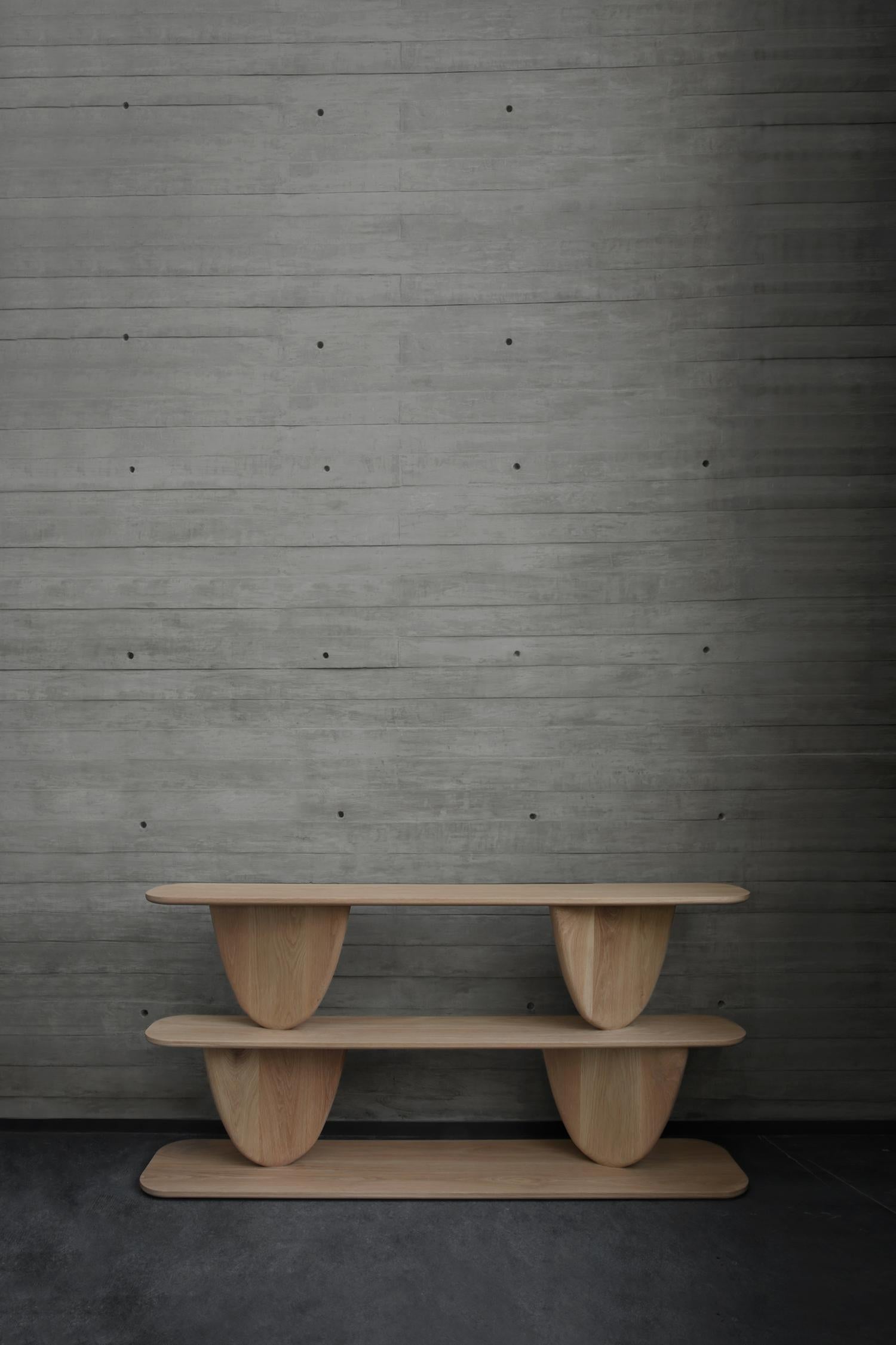 Mexican Noviembre IX, Console Table in Walnut Wood Inspired by Brancusi, Sideboard