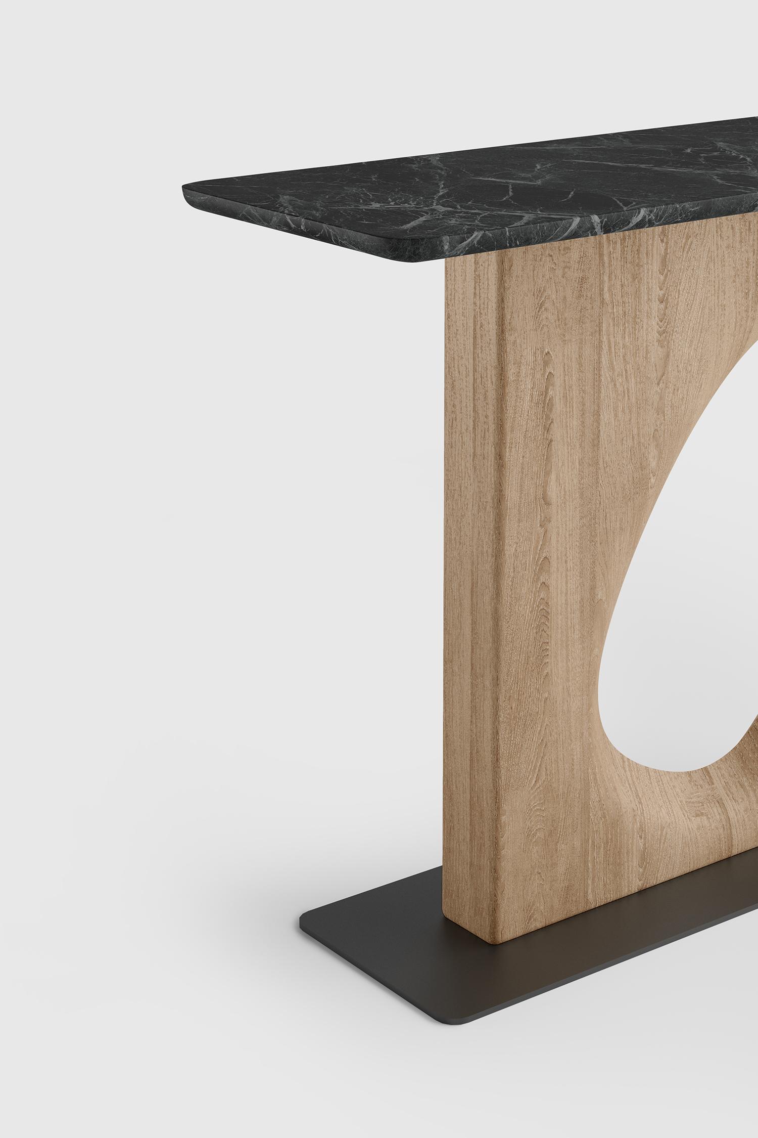 Noviembre XIX, Console Table in Oak Wood Inspired by Brancusi, Sideboard For Sale 1