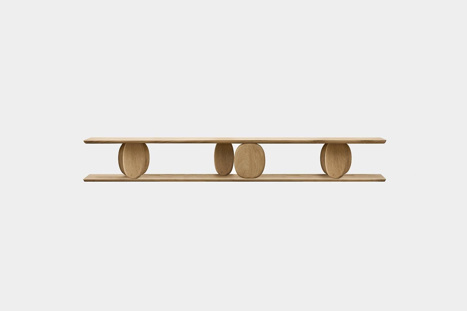 Noviembre XVIII Large Wall Shelf in Oak Wood, Floating Shelf by Joel Escalona

The Noviembre collection is inspired by the creative values of Constantin Brancusi, a Romanian sculptor considered one of the most influential artists of the twentieth