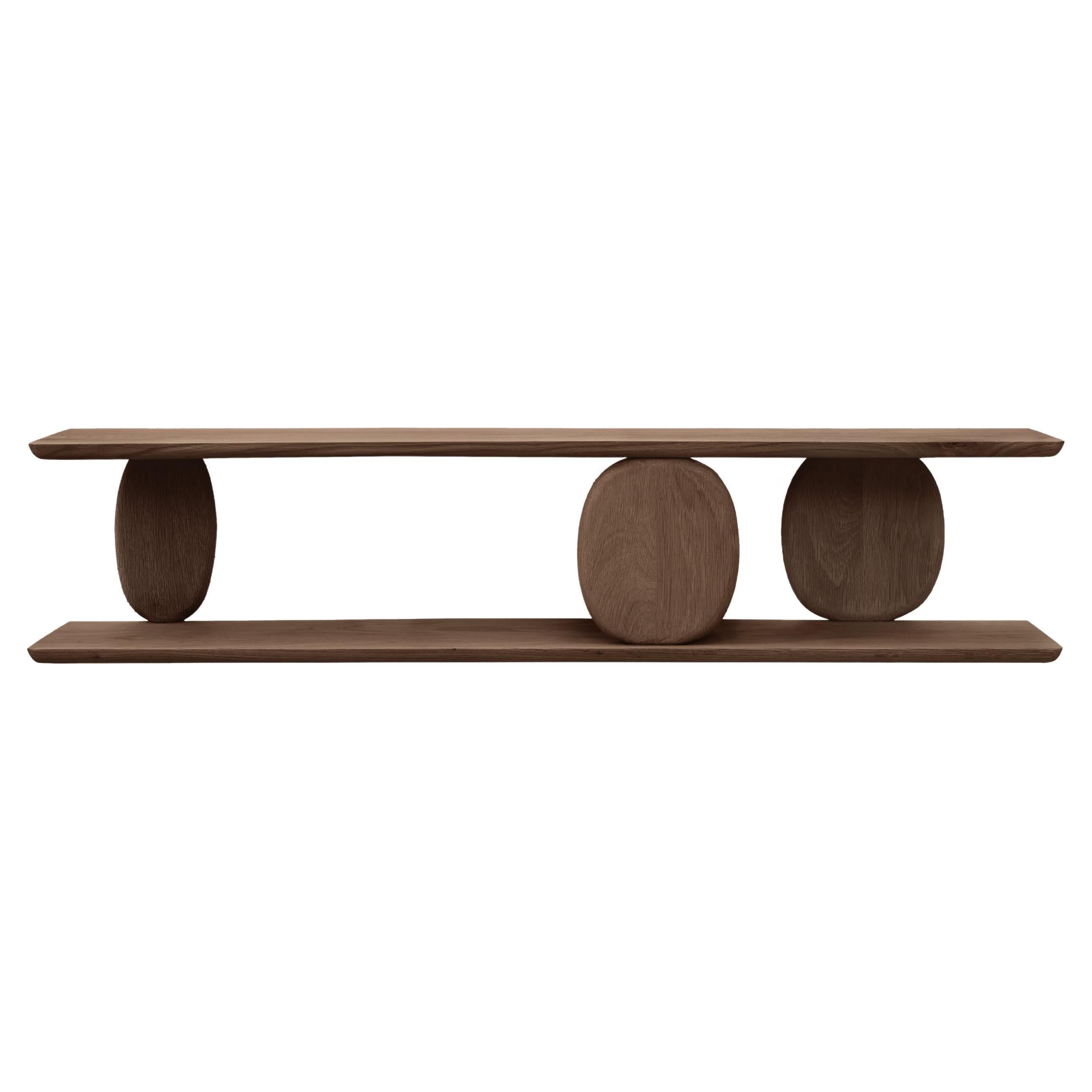 Noviembre XVIII Wall Shelf in Walnut Wood, Floating Shelf by Joel Escalona For Sale