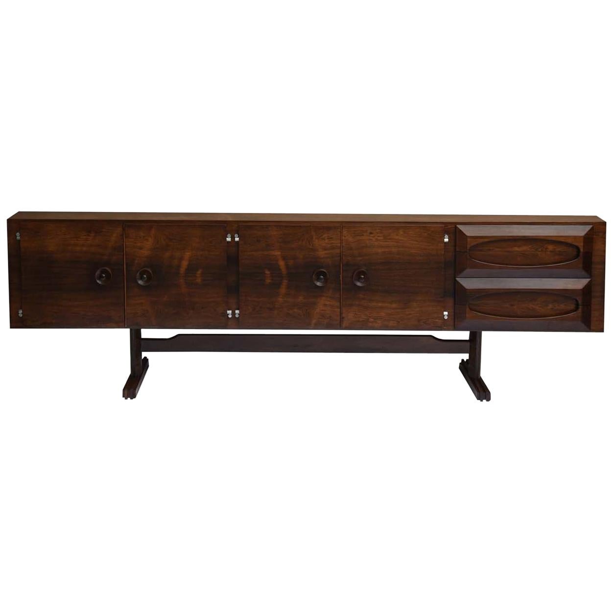 Novo Rumo Midcentury Brazilian Buffet with Rosewood Structure, 1960s