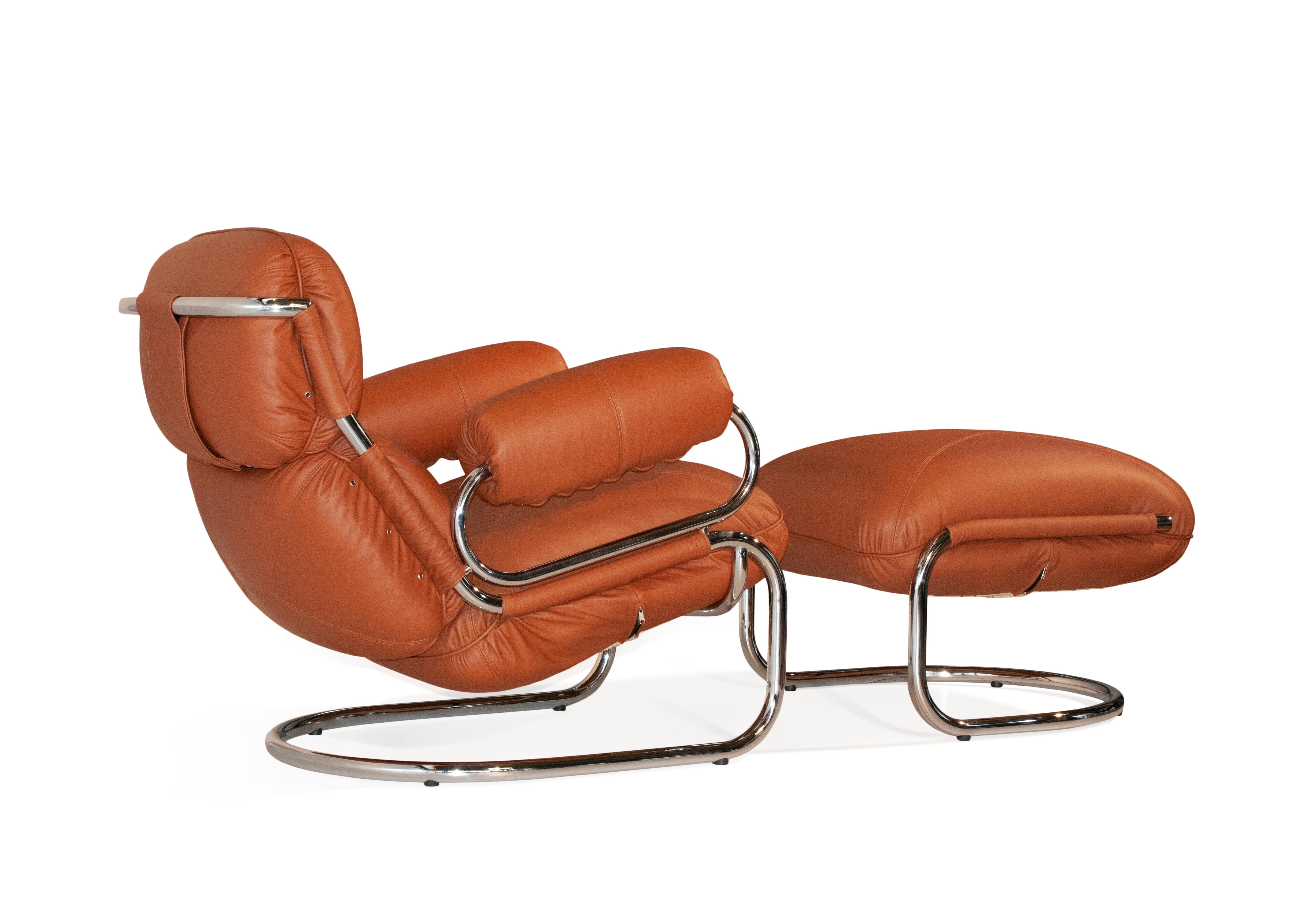 Mid-Century Modern Novo Rumo - very rare Lounge Chair with Ottoman, 1970s For Sale