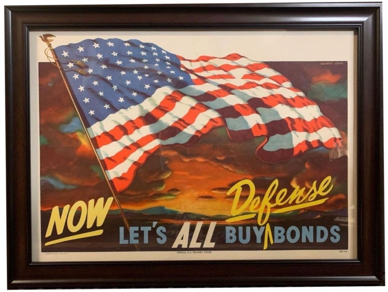 „Now Let's All Buy Defense Bonds“ Vintage-Poster von Gary Orr, 1950 (Moderne der Mitte des Jahrhunderts) im Angebot