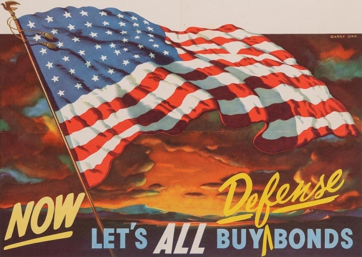 „Now Let's All Buy Defense Bonds“ Vintage-Poster von Gary Orr, 1950 im Zustand „Gut“ im Angebot in Colorado Springs, CO