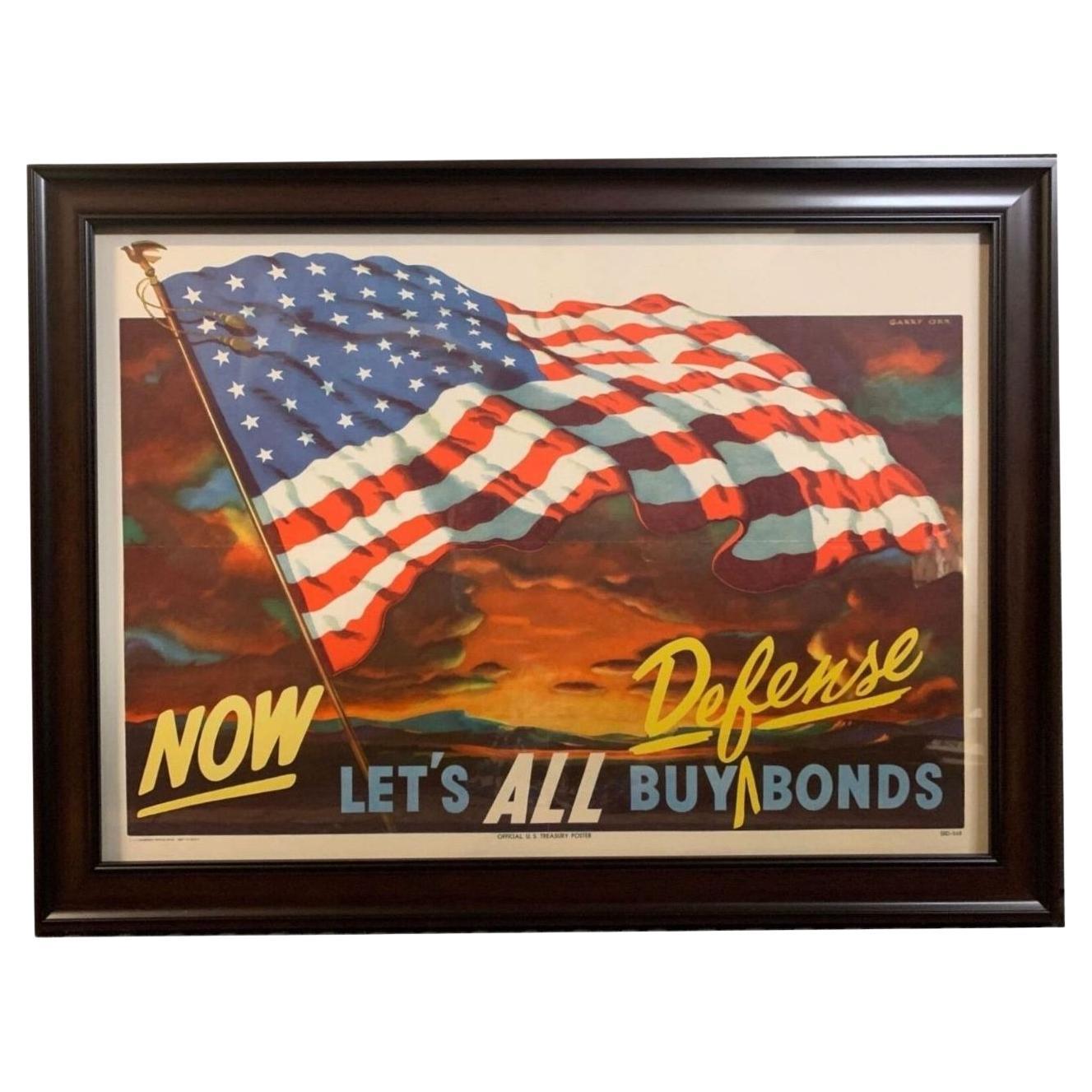"Ahora compremos todos bonos de defensa" Cartel antiguo de Gary Orr, 1950