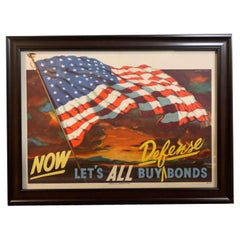 "Ahora compremos todos bonos de defensa" Cartel antiguo de Gary Orr, 1950