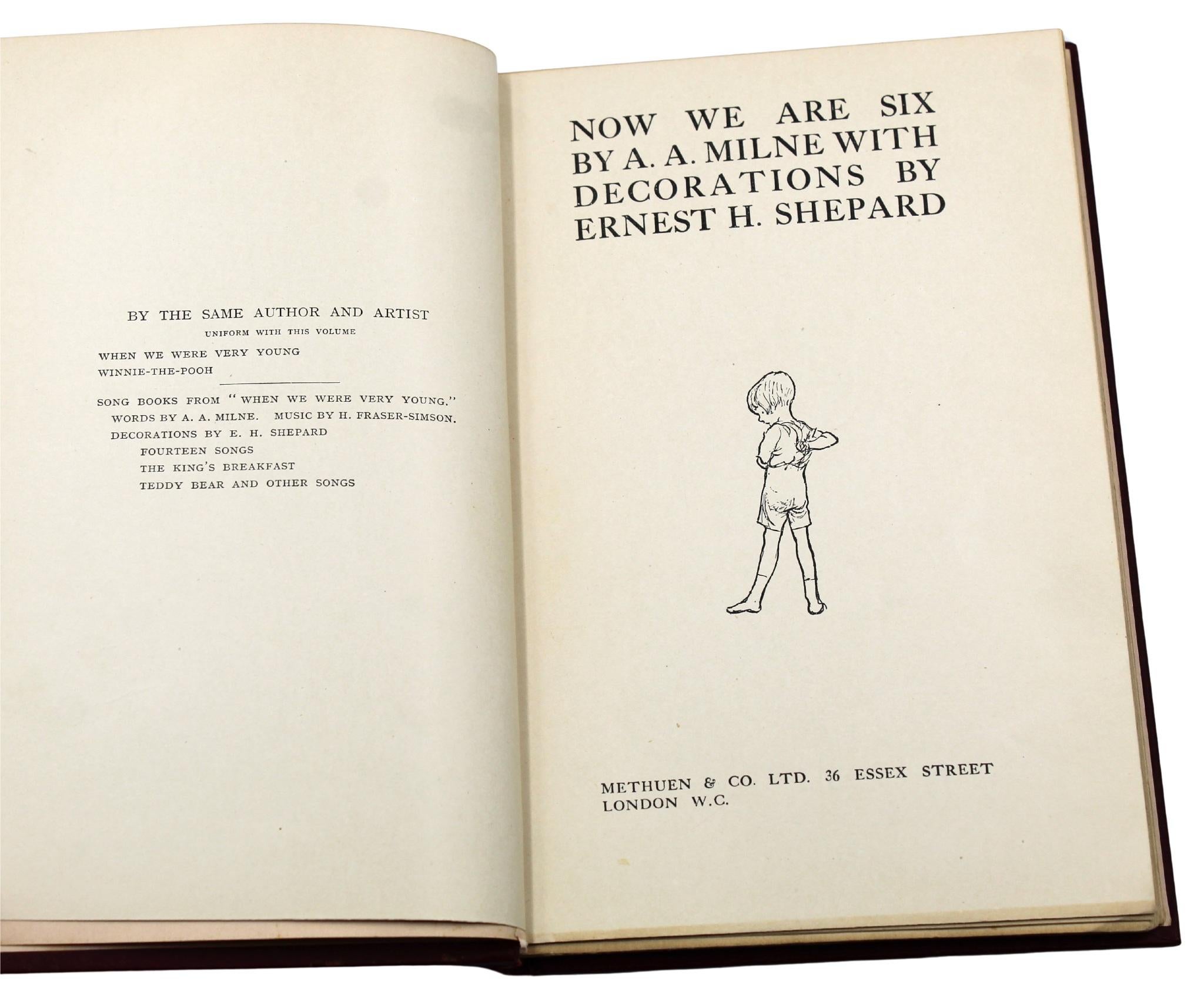 Early 20th Century Now We Are Six by A. A. Milne, Illustrated by Ernest Shepard, First Ed., 1927 For Sale