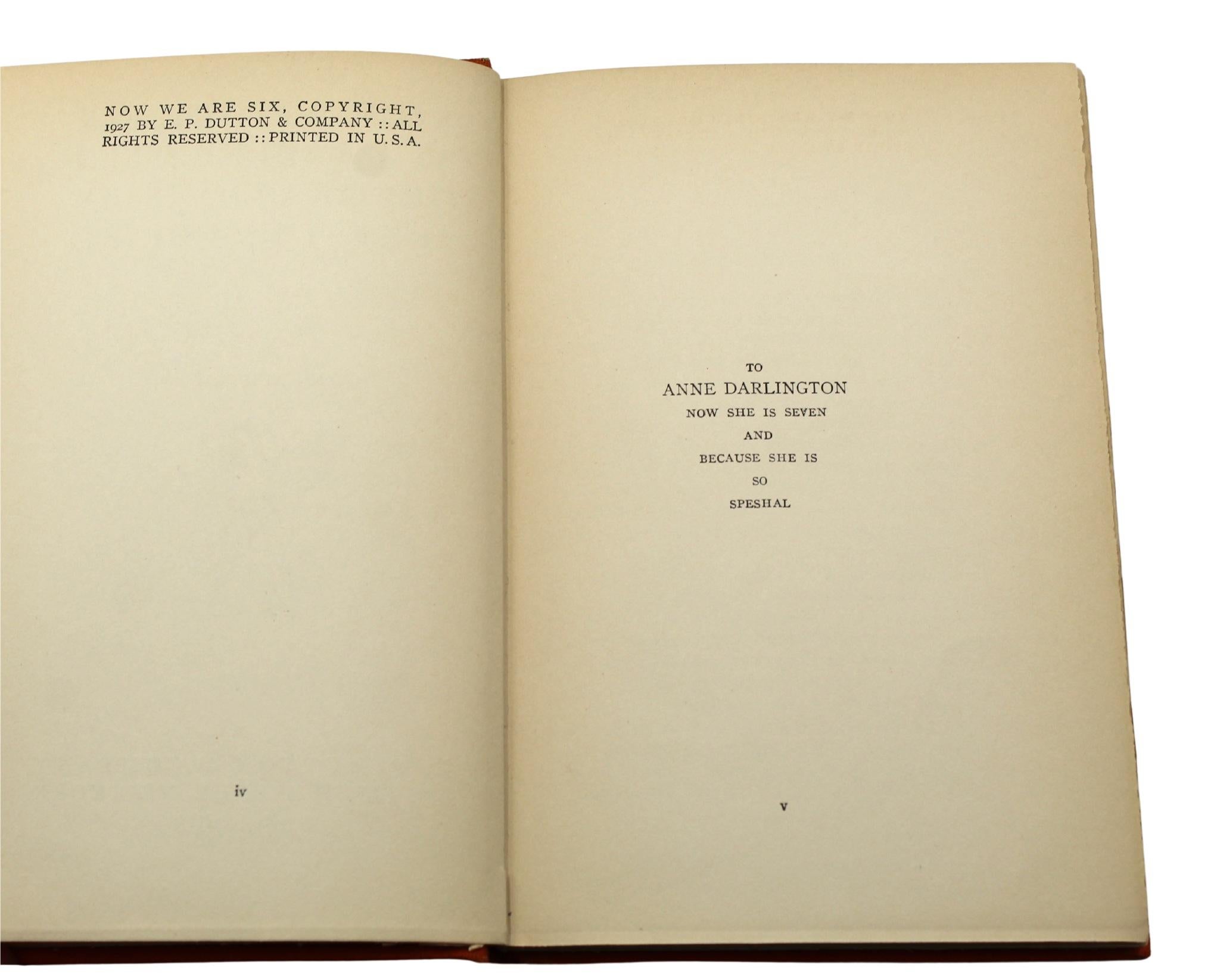 Now We Are Six by A.A. Milne, Illustrated by Ernest Shephard, First US Trade Ed. 3